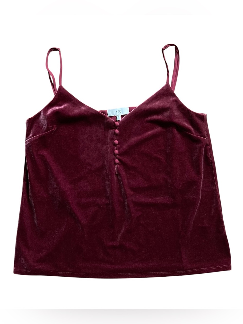 NSR Velvet Camisole Top Women’s Small Burgundy